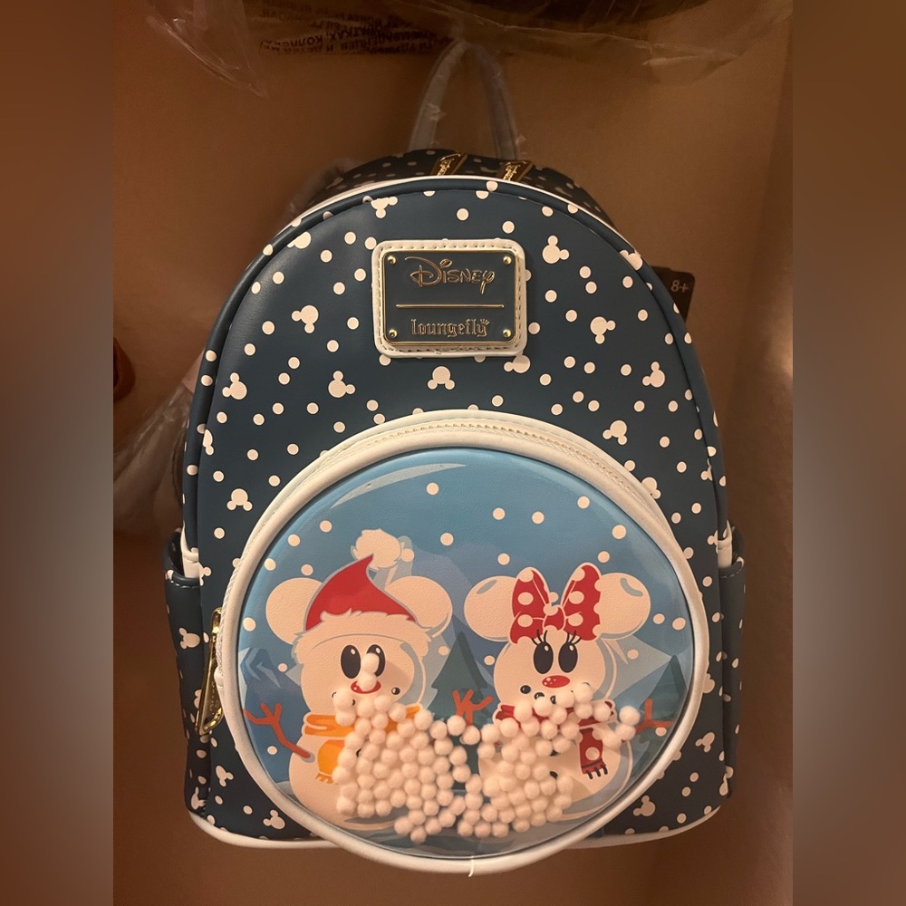 Loungefly Disney Mickey & Minnie Mouse Snow Globe Mini Backpack